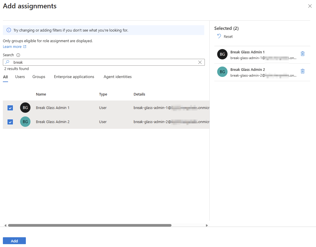 Screenshot of Entra's 